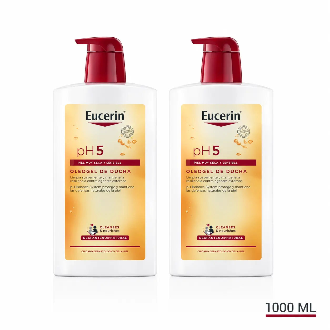 Eucerin Oleogel Gel Doccia Ph5, 1000 Ml, confezione da 2