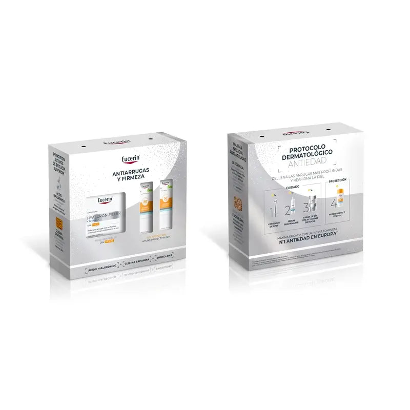 Eucerin Confezione Crema Giorno Anti-Età Hyaluron-Filler Fps 30 50Ml + 2 Mini Sun Hydro Protect Fps 50+ 2X5Ml