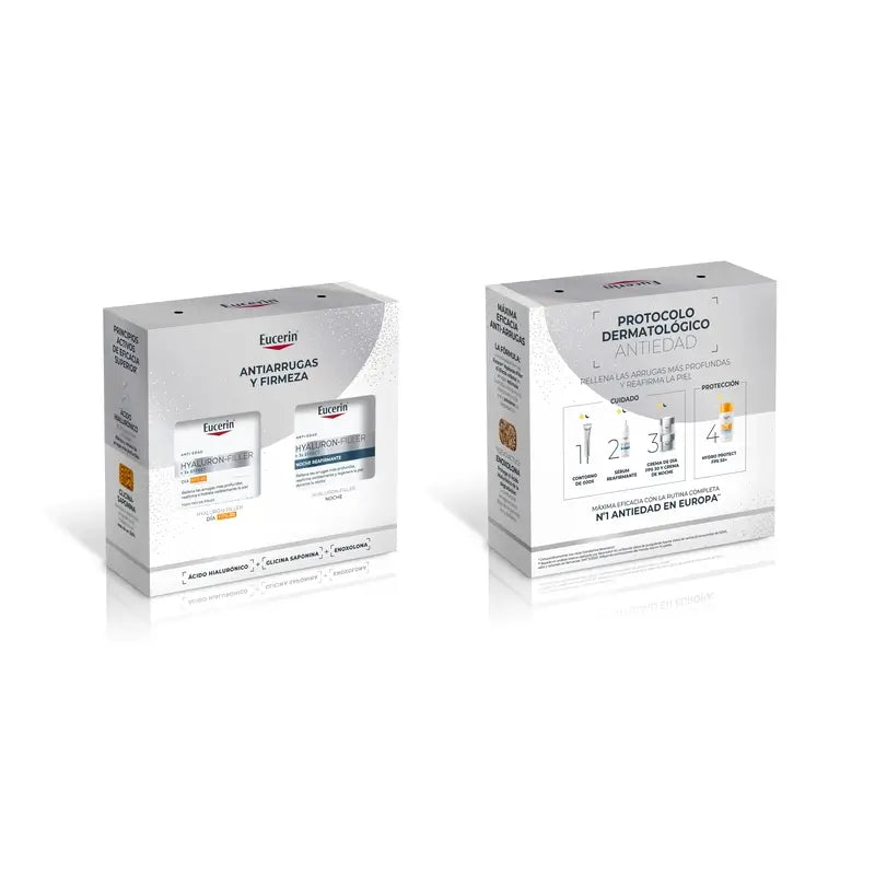Eucerin Pack Crema Giorno Anti-Età Hyaluron-Filler Fps 30 50Ml + Crema Notte 50Ml