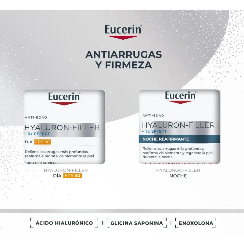 Eucerin Pack Crema Giorno Anti-Età Hyaluron-Filler Fps 30 50Ml + Crema Notte 50Ml