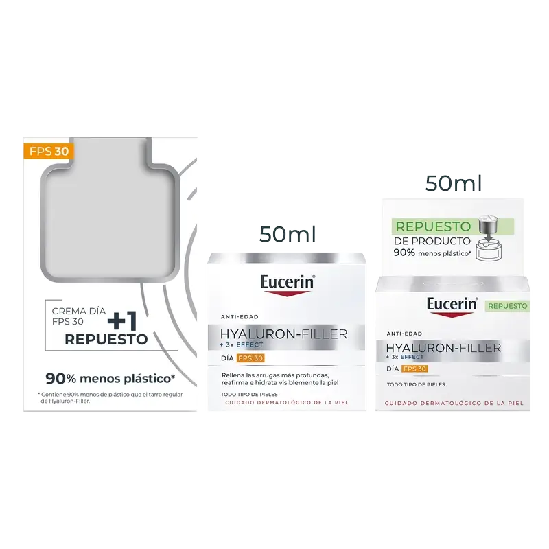 Eucerin Impacco Anti-Età Hyaluron Filler Giorno Fps30, 50Ml + Ricarica, 50Ml