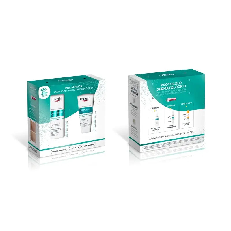 Eucerin Confezione Dermopure Siero Tripla Azione 40Ml + Gel Detergente Correttivo 75Ml