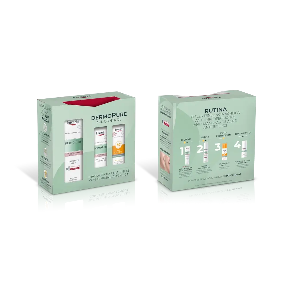 Eucerin Confezione Dermopure Siero Triplo Effetto + Mini Sun Face Oil Control +Mini Gel Triplo Effetto 20ml
