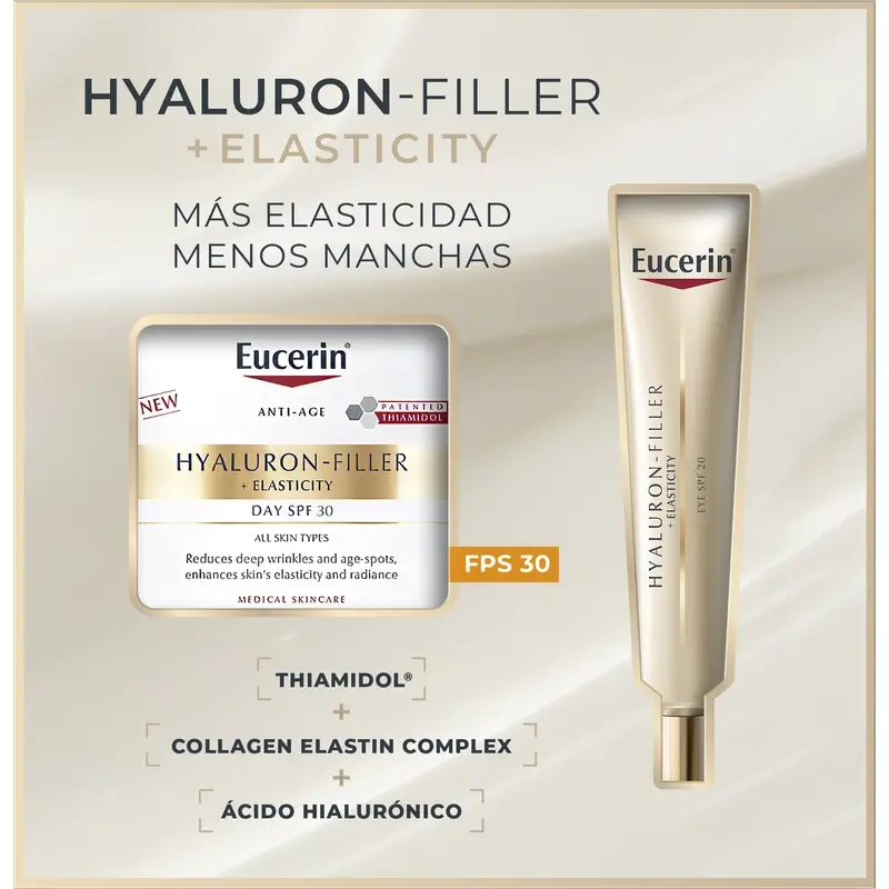 Eucerin Pack Hyaluron Filler Elasticità Crema Giorno Spf30 50Ml + Contorno Occhi 15Ml