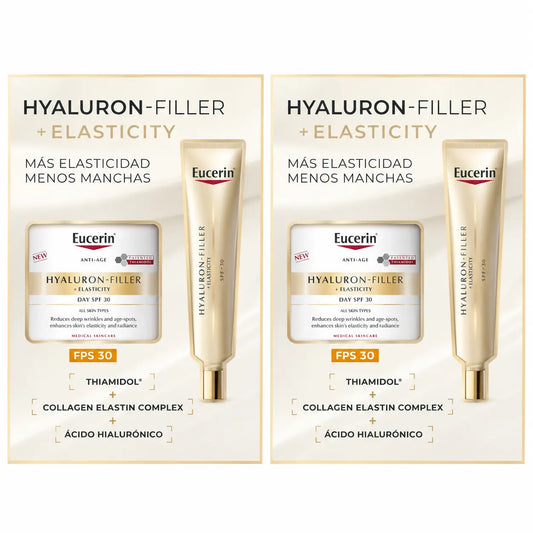 Eucerin confezione Hyaluron Filler Elasticità Crema Giorno Spf30 50Ml + Contorno Occhi 15Ml , confezione 2