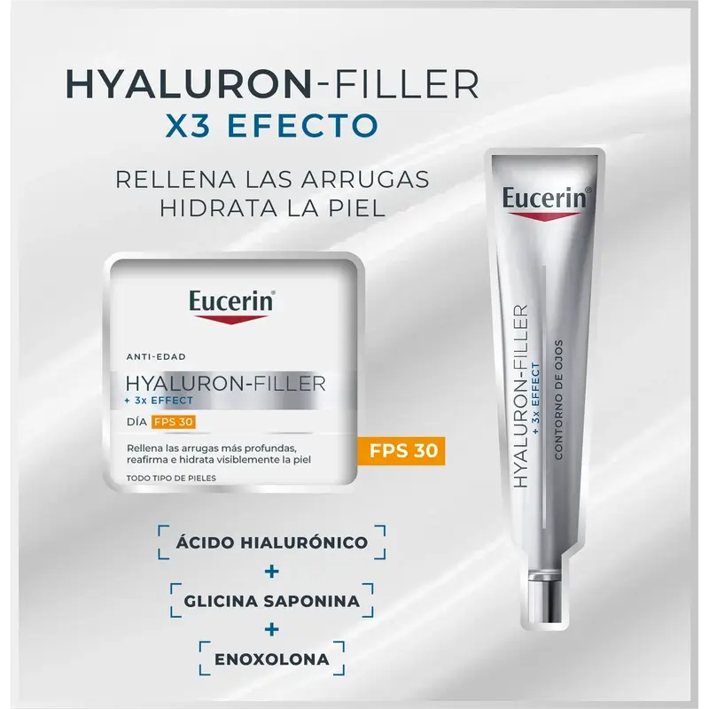 Eucerin Pack Hyluron-Filler Crema giorno SPF30 + Contorno occhi 15ml