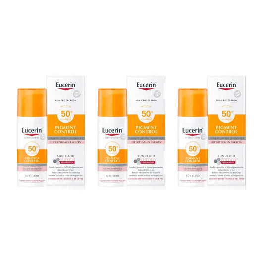 Eucerin Pigment Control Spf50+ Fluido solare, 3X50 Ml