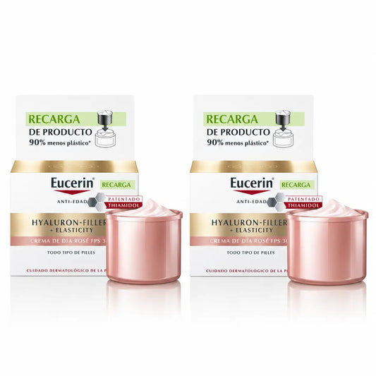 Eucerin Ricarica Crema Giorno Rosé Hyaluron Filler Elasticità , 50 Ml , confezione da 2