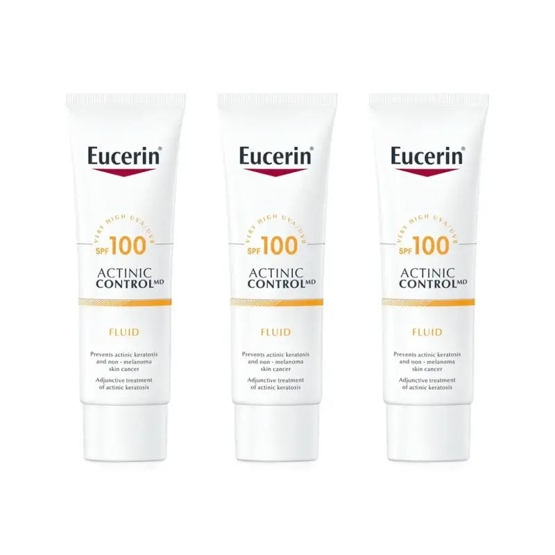 Eucerin Controllo Solare Attinico Md Fluido Spf 100, 3X80 Ml