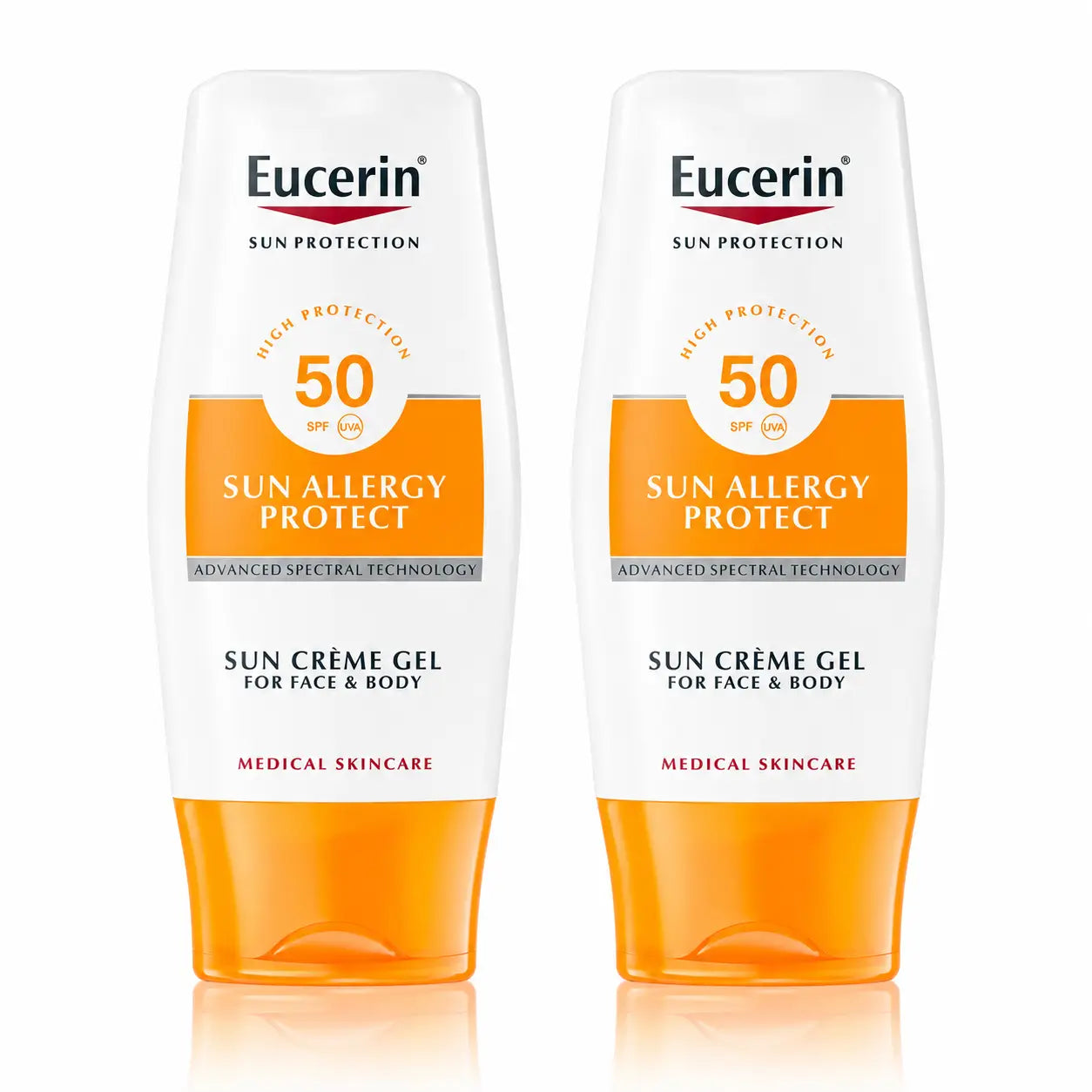 Eucerin Gel Solare Crema Allergia, 150 Ml, confezione da 2
