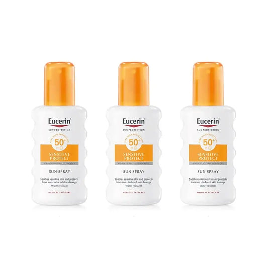 Eucerin Solar Sensitive Protect Spray solare Spf50, 3X200 Ml