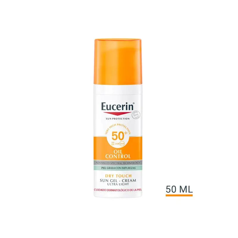 Eucerin Oil Control Dry Touch Gel solare SPF 50+, 50 ml