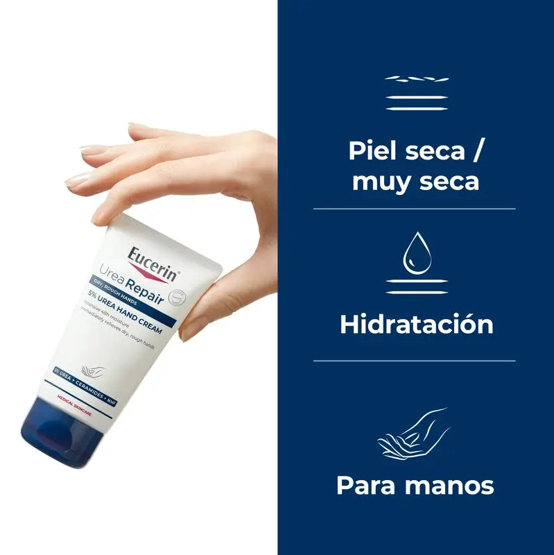 Eucerin Crema mani riparatrice 5% Urea, 75 ml