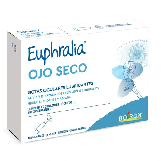 Gocce oculari lubrificanti per l'occhio secco Euphralia , 15 confezioni monodose