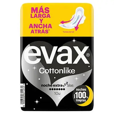 Evax Cottonlike Extra assorbenti notturni con ali, 10 unità