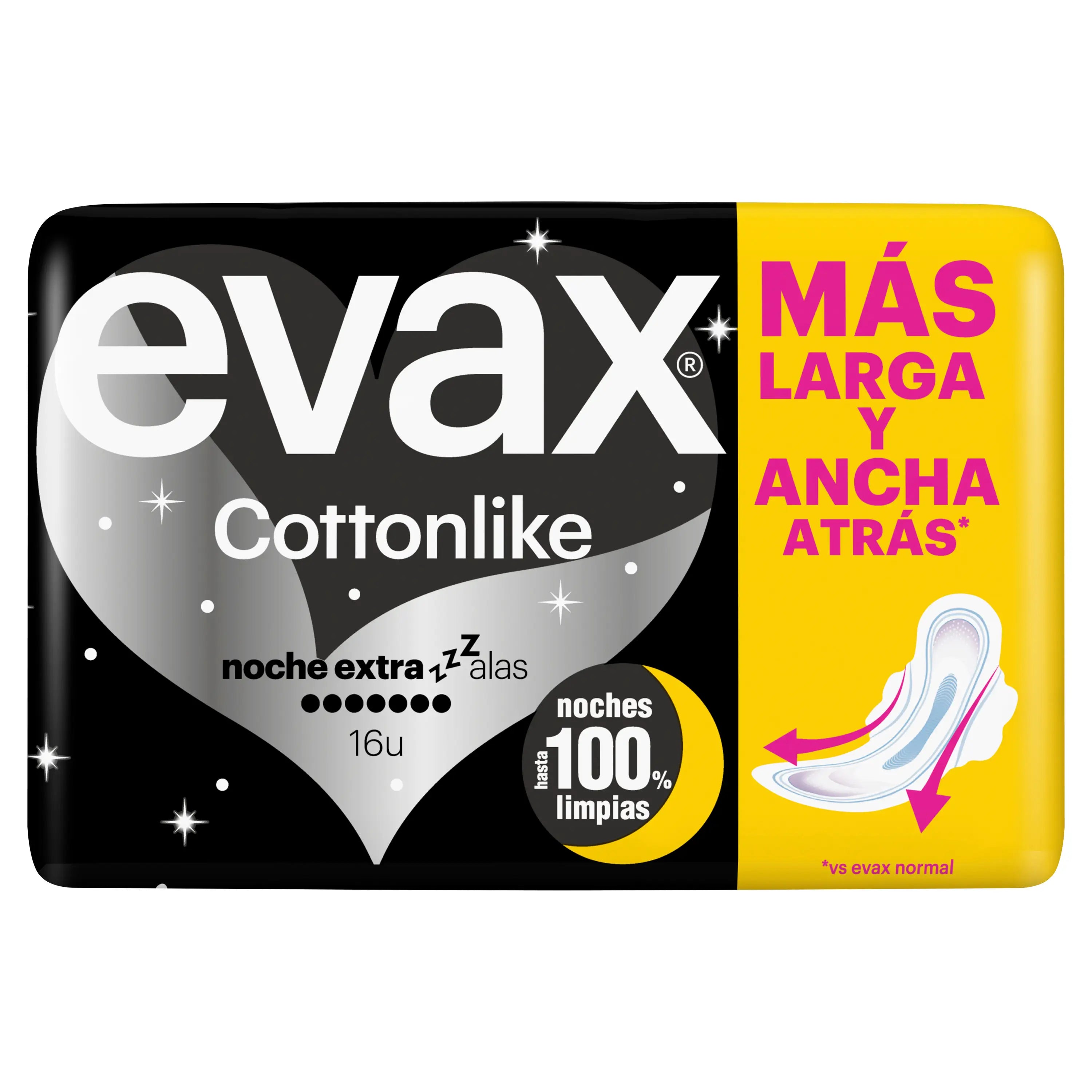 Evax Cottonlike Extra assorbenti notturni con ali , 16 unità
