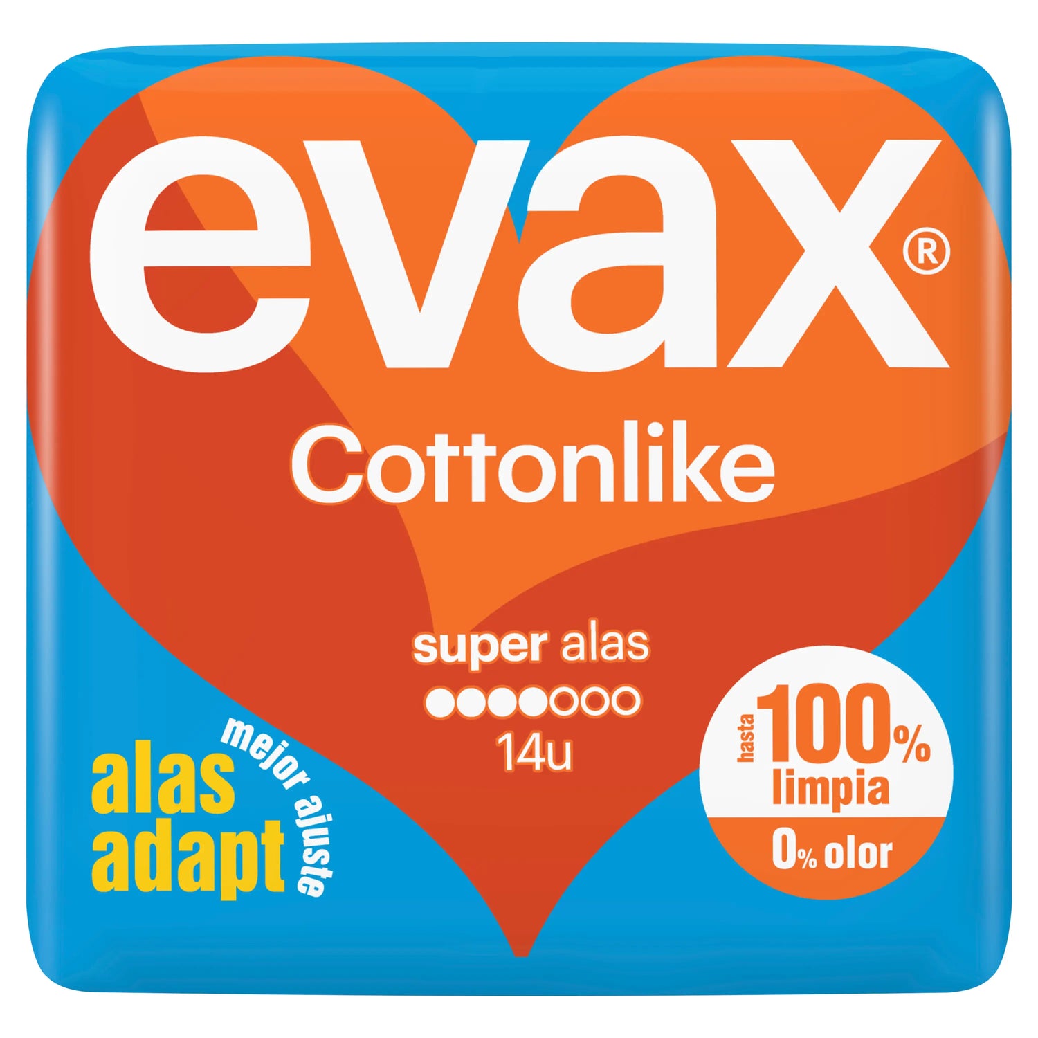 Evax Cottonlike Super Pads con ali , 14 unità