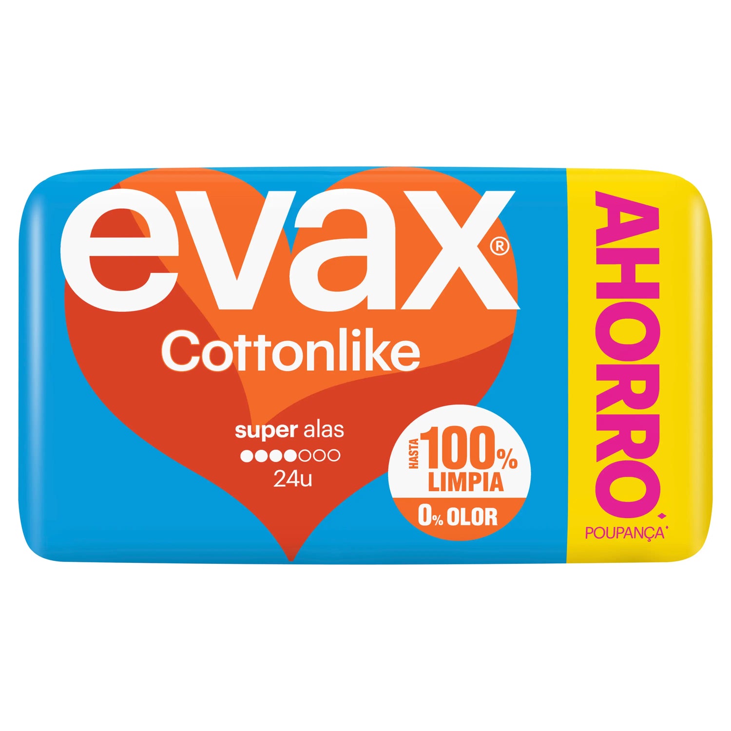 Evax Cottonlike Super Pads con ali , 24 unità