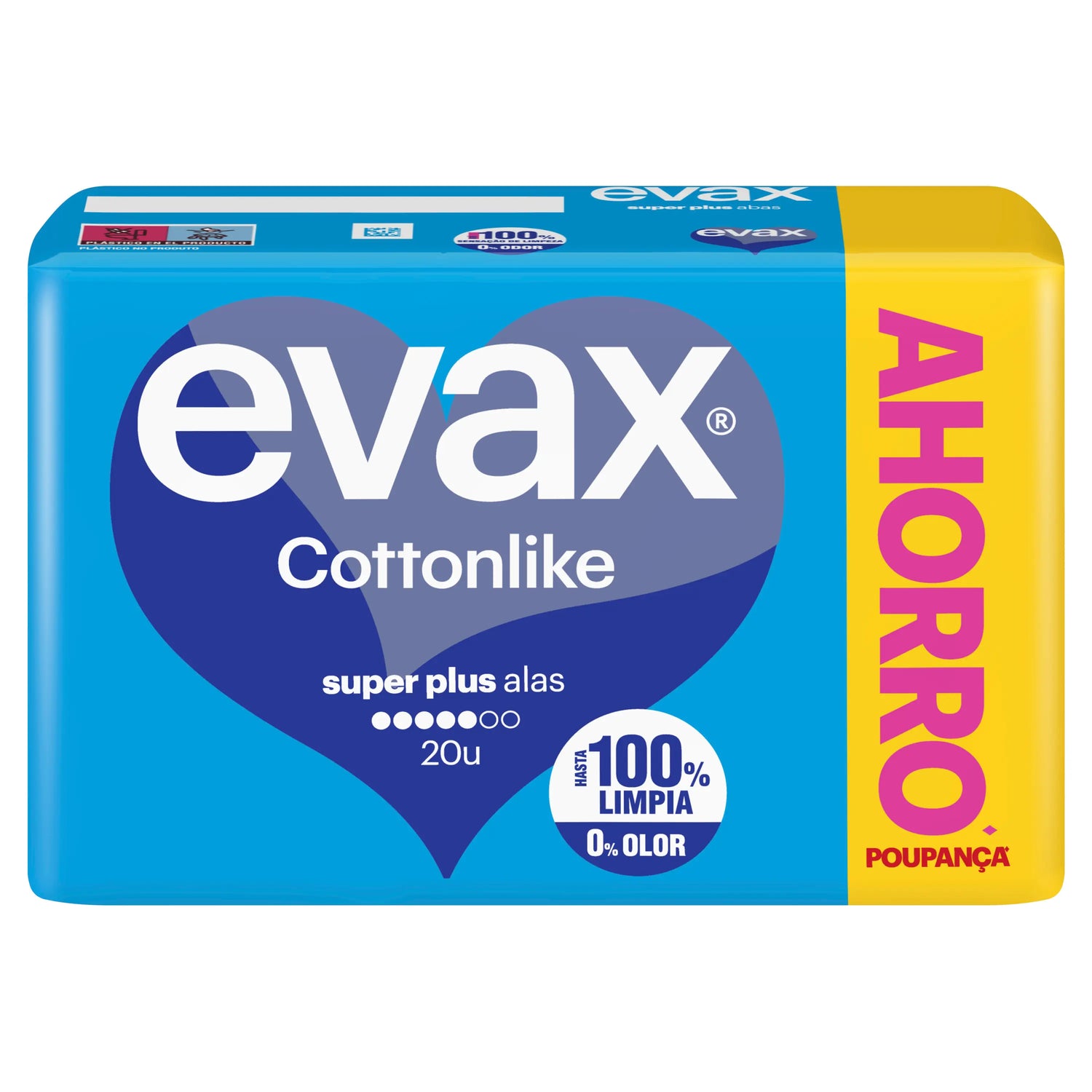 Evax Cottonlike Super Plus Pads con ali , 20 unità