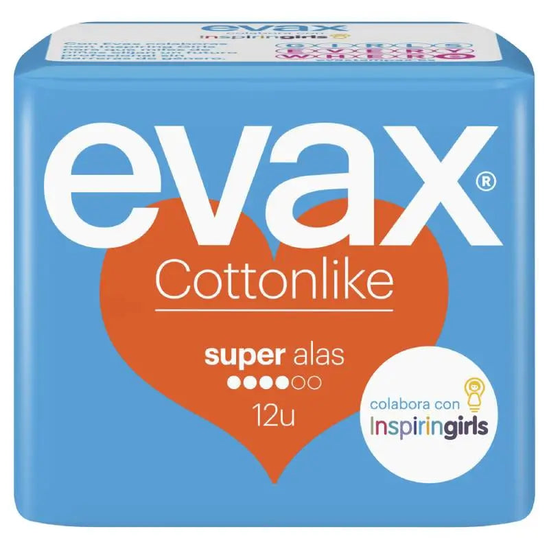 Evax Cottonlike Super Pads con ali 12 unità