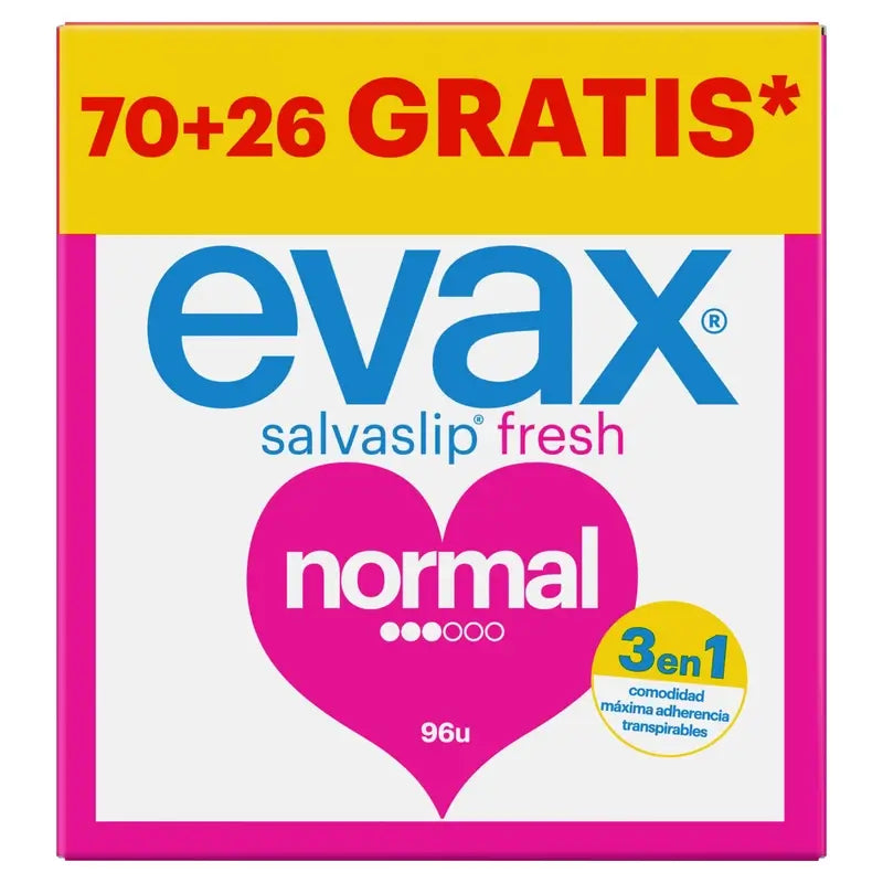 Evax Normal, sistema antiodore, 96 unità di salvaslip