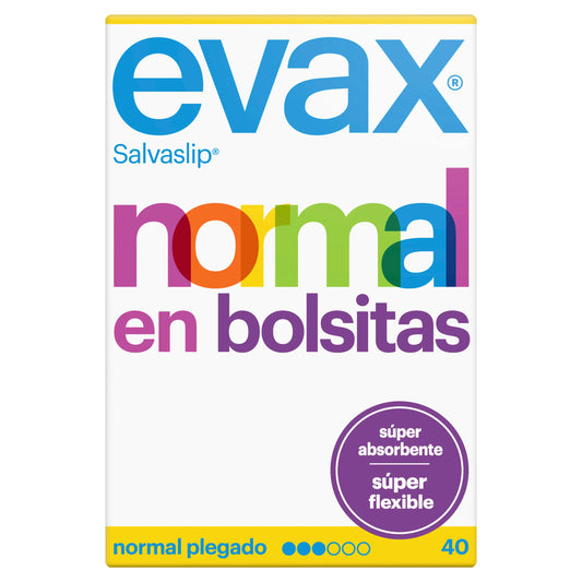 Evax Salvaslip Normale Super Assorbente Panty Liner Protegeslips, 40 pezzi