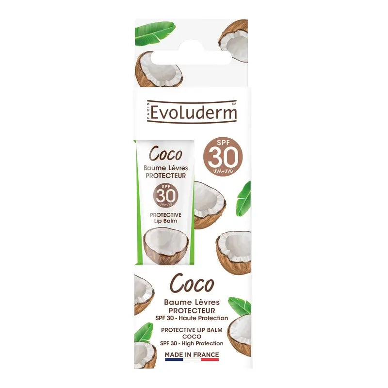 Evoluderm Balsamo labbra protettivo - Cocco / Spf 30, 15 ml