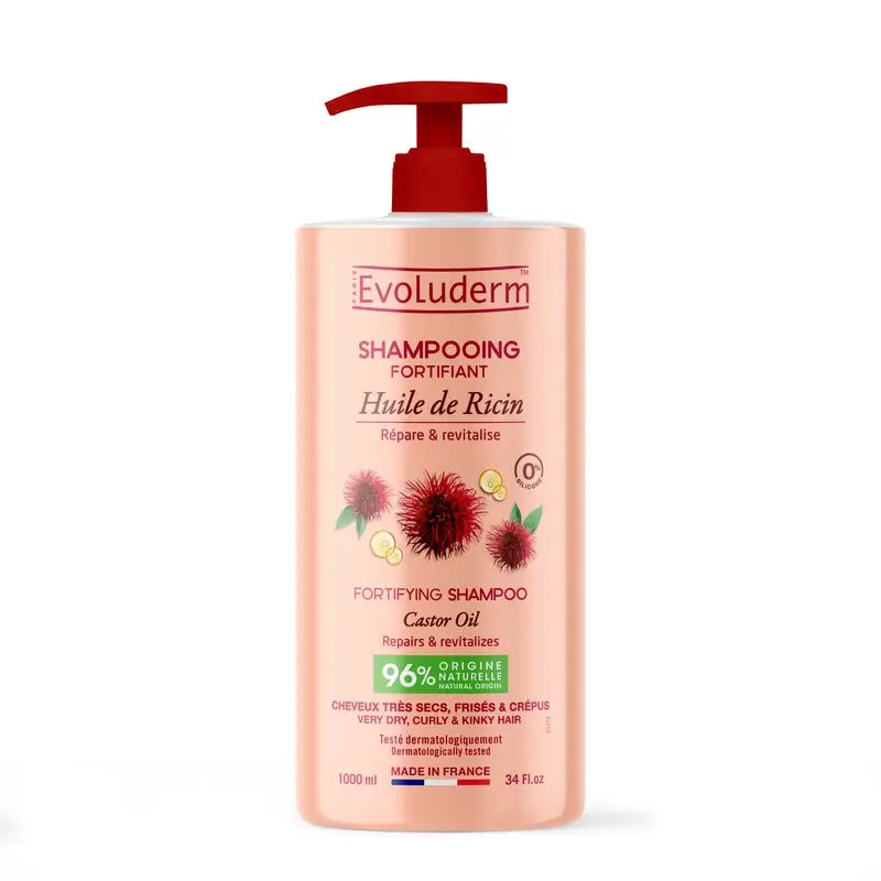 Evoluderm Shampoo all'olio di ricino, 1000 ml