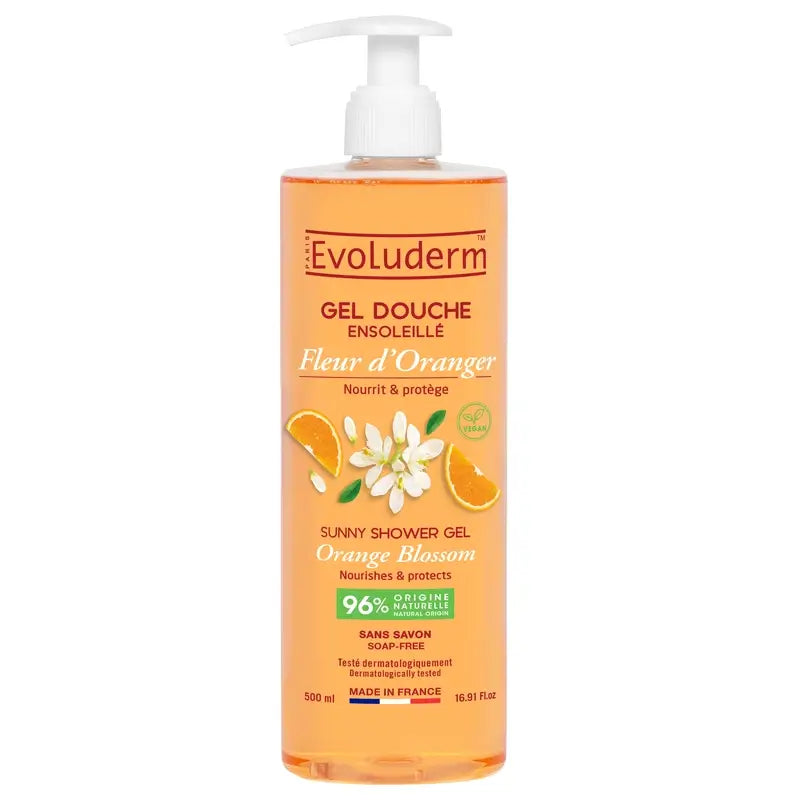 Evoluderm Gel doccia ai fiori d'arancio, 500 ml