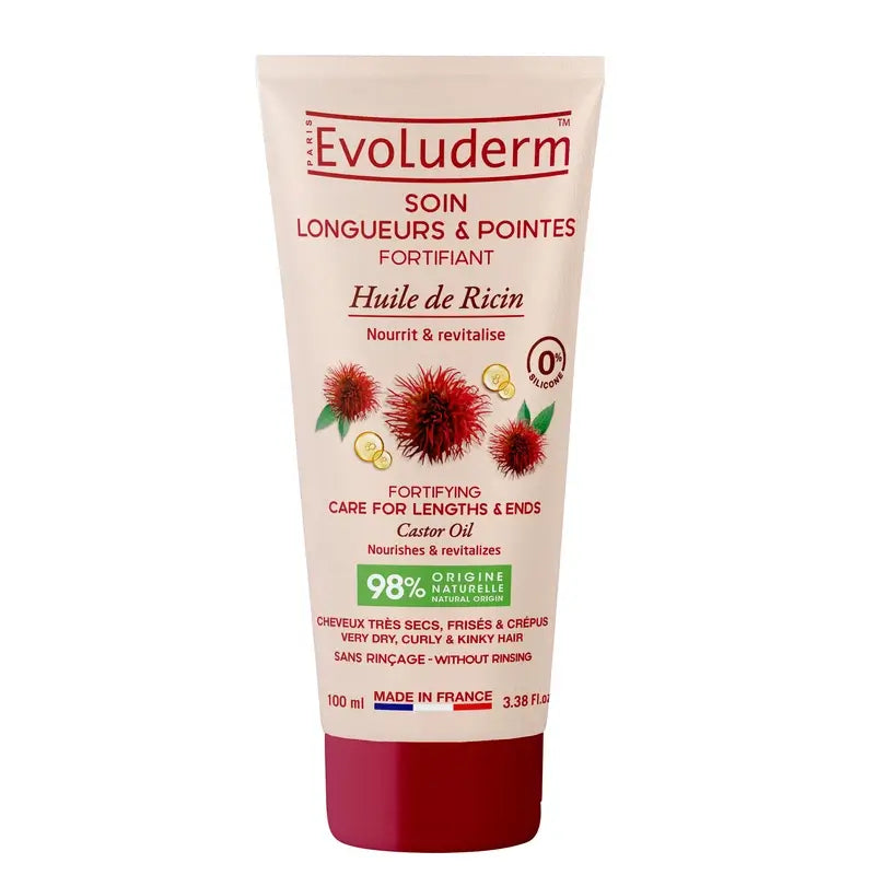 Evoluderm Cura dei capelli a lunga durata Cura dei capelli fino alle punte, Olio di ricino, 100 ml