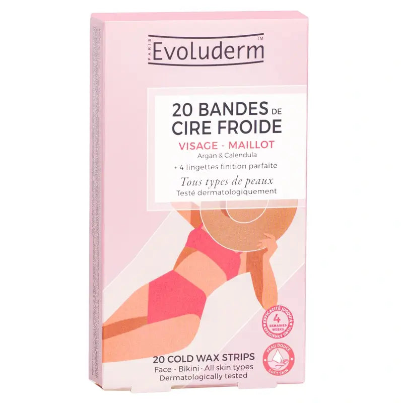 Evoluderm Strisce di cera per il viso, 20 pz.