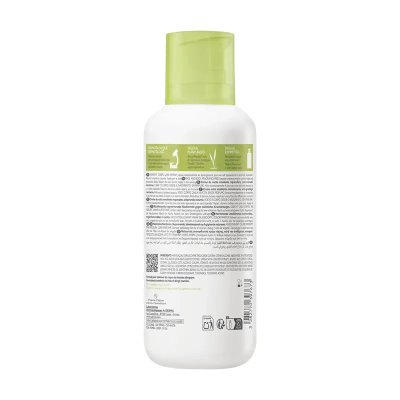Aderma Exomega Crema Emolliente Riparatrice Notte, 400 Ml