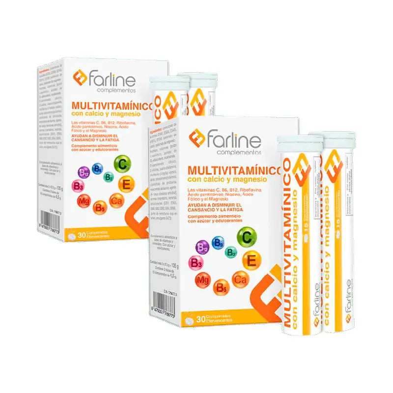 Farline Multivitaminico, 2 confezioni da 30 compresse effervescenti