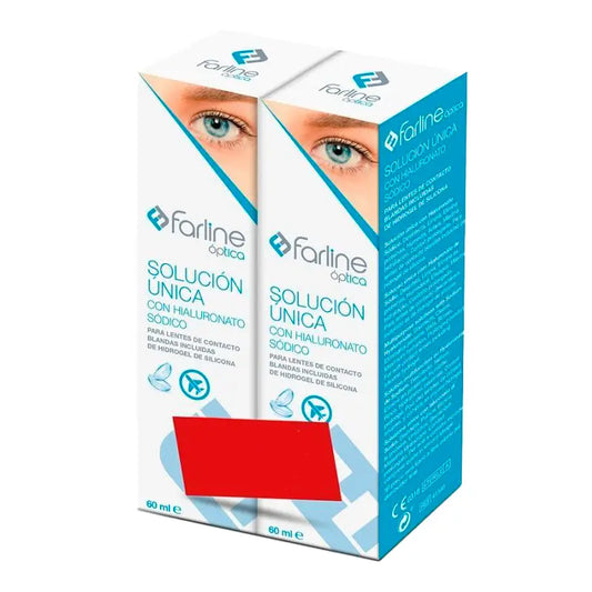 Farline Optica Soluzione Unica con Acido Ialuronico, Confezione 2 X60 Ml