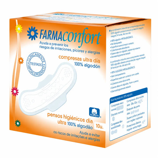 Farmaconfort 100% cotone compresse ultrafini per uso giornaliero
