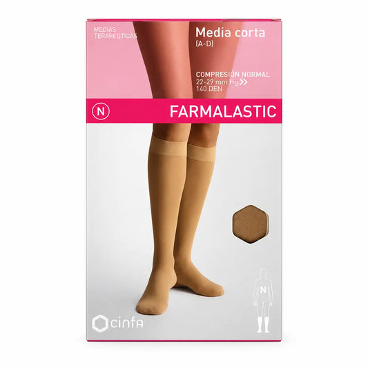 Farmalastic Calza corta a compressione normale Beige, taglia grande