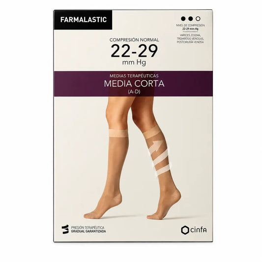 Farmalastic Calza a compressione corta normale beige, taglia M