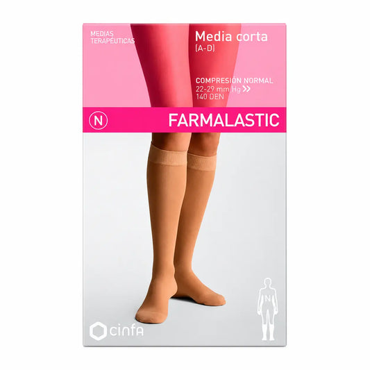Farmalastic Calza corta a compressione normale nera, taglia XL
