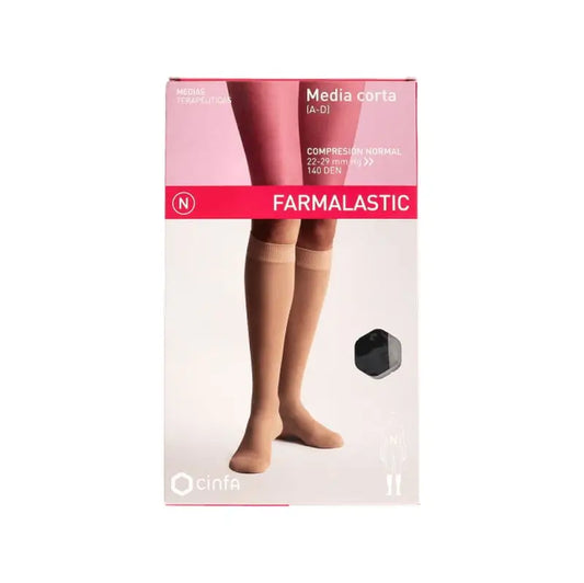 Farmalastic Calza corta nera, taglia Queen Plus