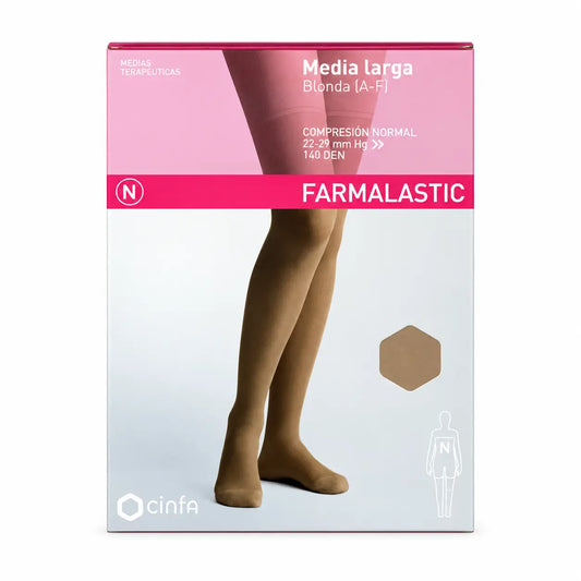 Farmalastic Calza lunga Blonda a compressione normale Beige, taglia XL