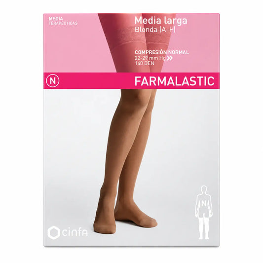 Farmalastic Collant lunghi a compressione normale Camel, taglia grande