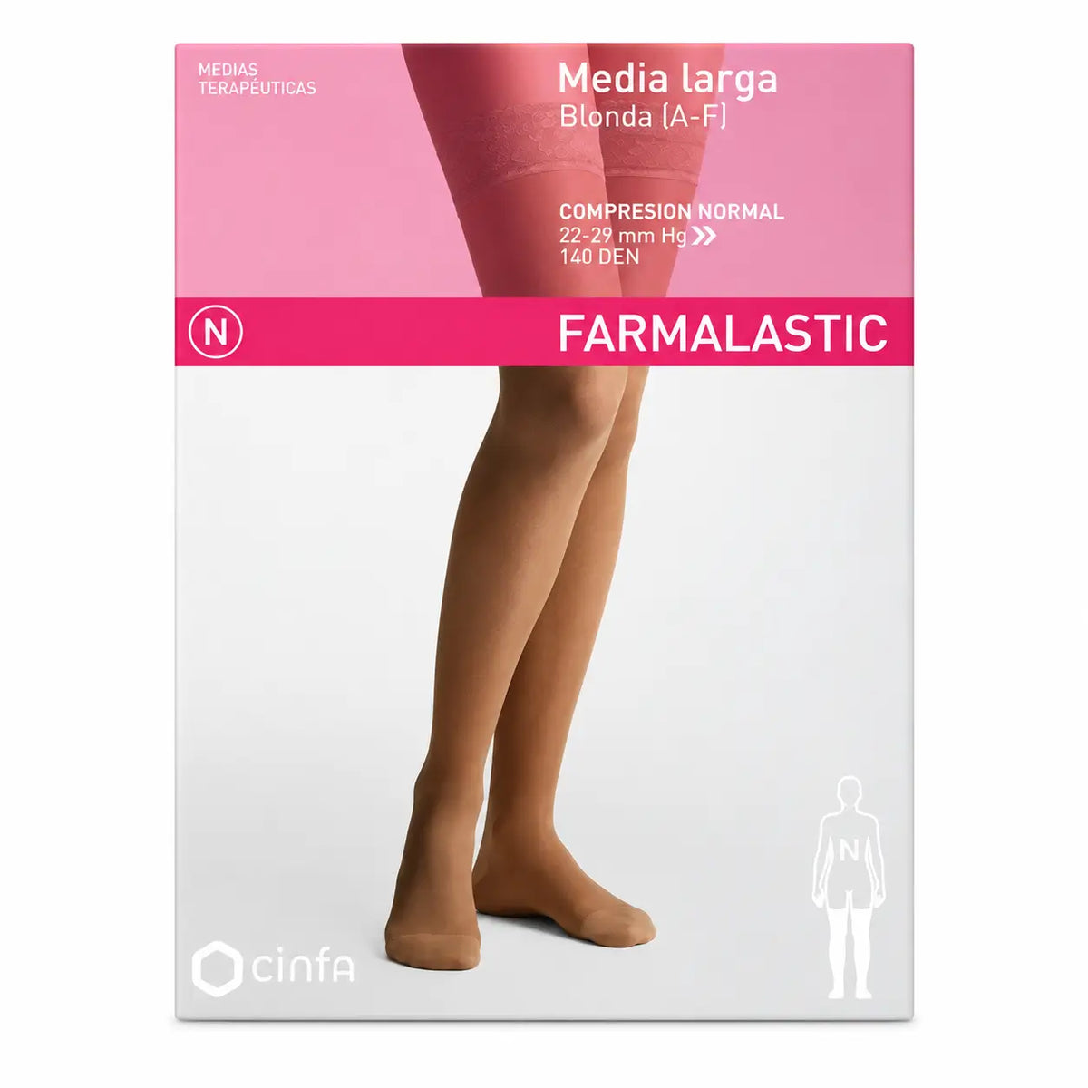 Farmalastic Collant lunghi compressione normale compressione cammello Queen Size Plus