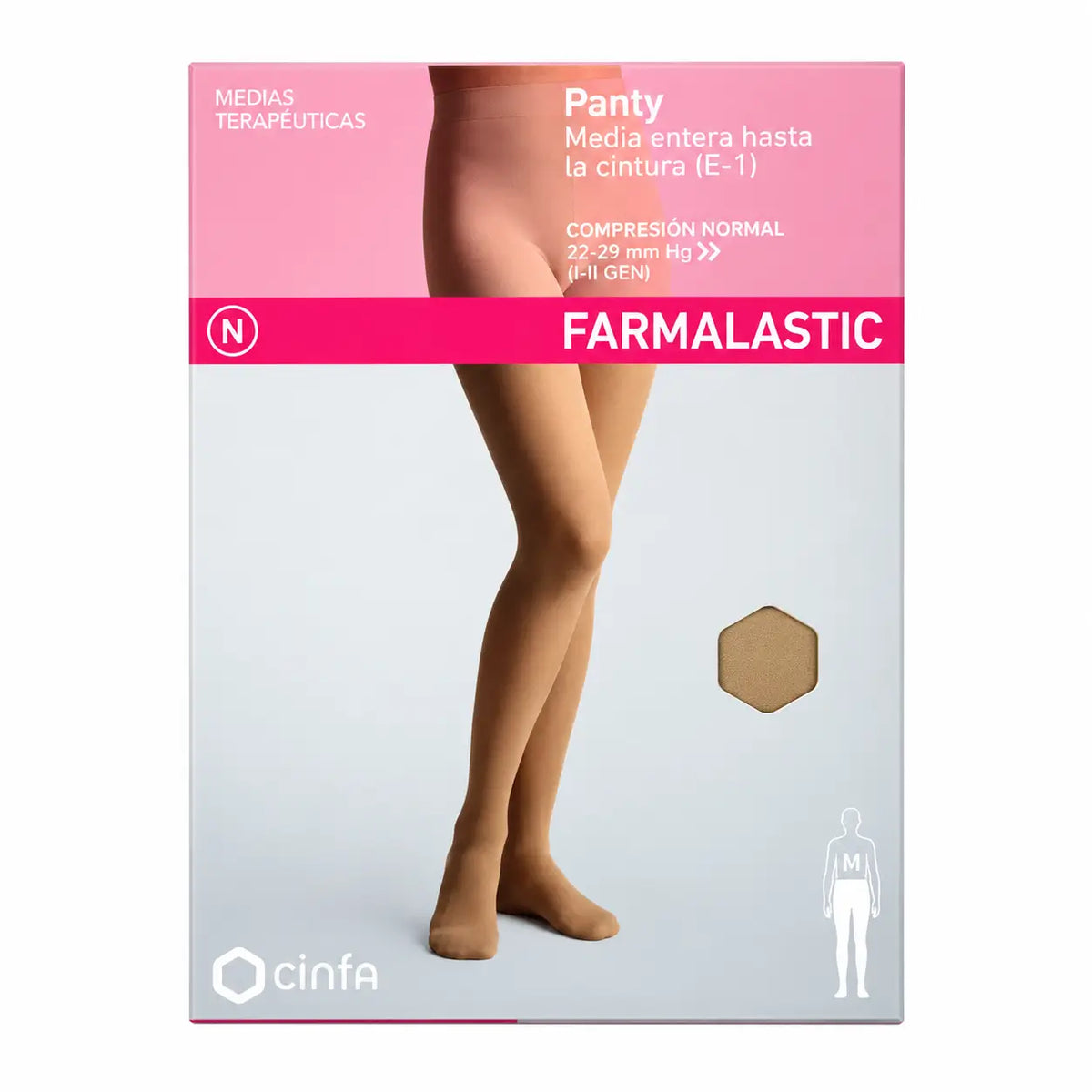Farmalastic Collant a compressione normale Beige Queen Size