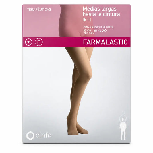 Farmalastic Collant a compressione normale Beige, taglia XL