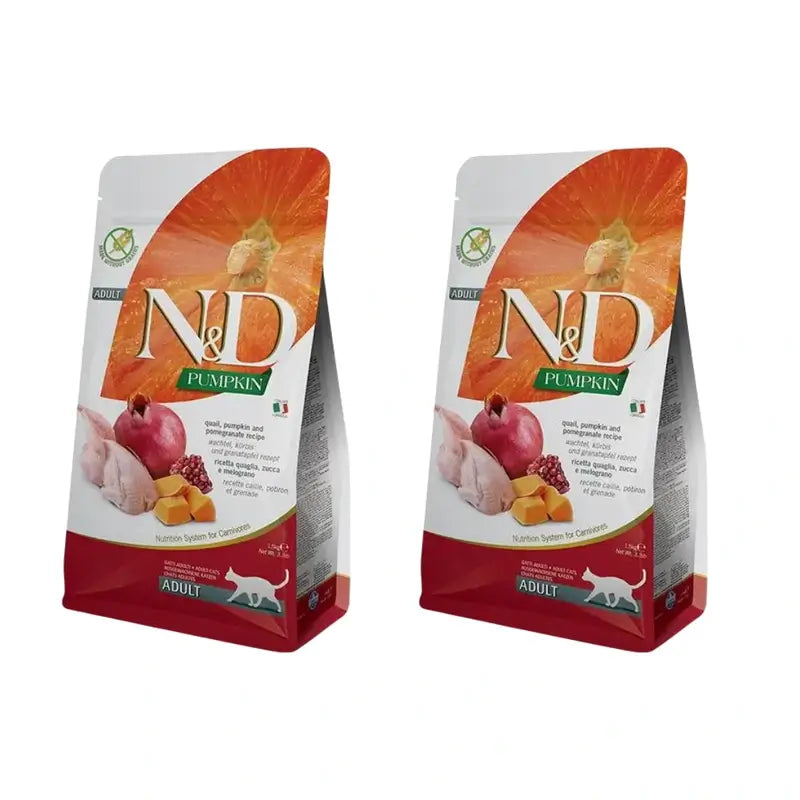 Farmina N&D Cat Zucca Quaglia 300Gr, Cibo per gatti, Confezione Da 2
