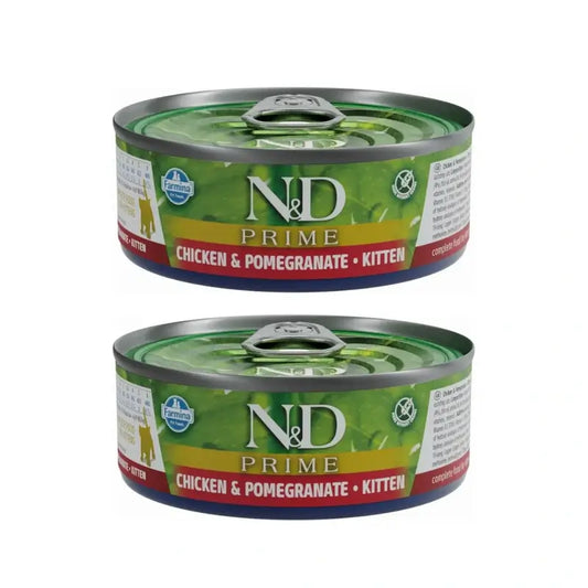 Farmina N&D Cat Kitten Prime Chicken Pomegranate Box 30X70Gr, Confezione Da 2