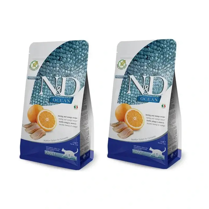 Farmina N&D Cat Ocean Herring 5Kg, cibo per gatti, Confezione da 2