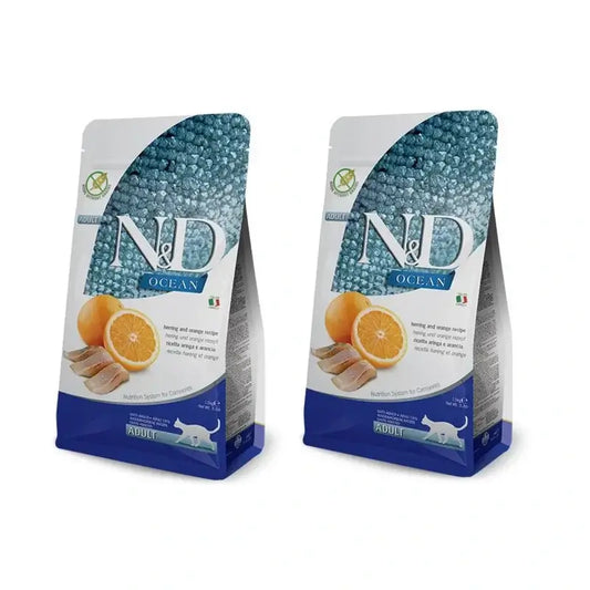 Farmina N&D Cat Ocean Herring 5Kg, cibo per gatti, Confezione da 2