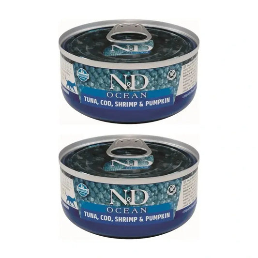 Farmina N&D Cat Ocean Tuna Cod Cod Pumpkin 30X70Gr, Confezione Da 2