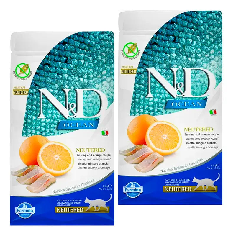 Farmina N&D Cat Ocean Cibo per gatti sterilizzati, Confezione 2 x 1,5Kg